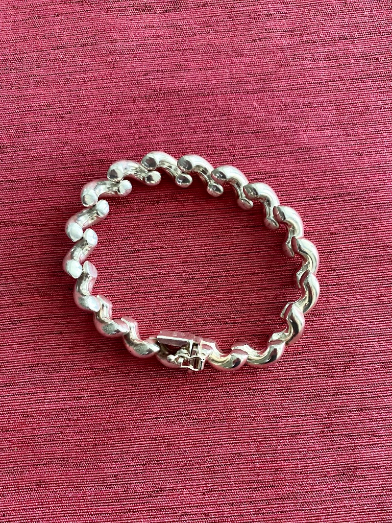 Vintage Sterling Silver San Marco Link Bracelet Italian Twisted Chain 925